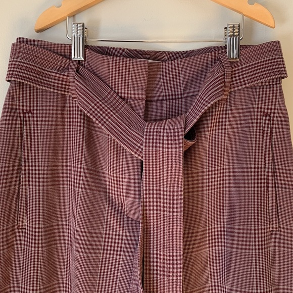 Aritzia Wilfred Tie Front Pants Plaid Size 6 - Picture 3 of 14